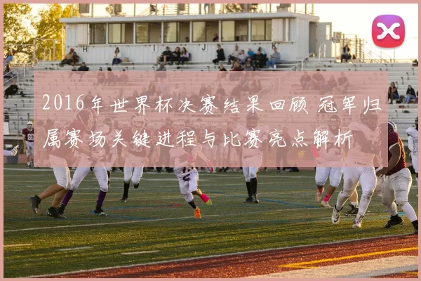 2016年世界杯决赛结果回顾 冠军归属赛场关键进程与比赛亮点解析